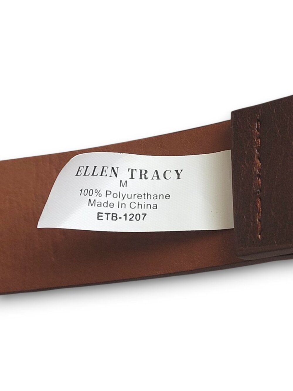 Ellen Tracy Women's Western Faux Leather Belt M Engraved Buckle Boho NWOT - Picture 3 of 7